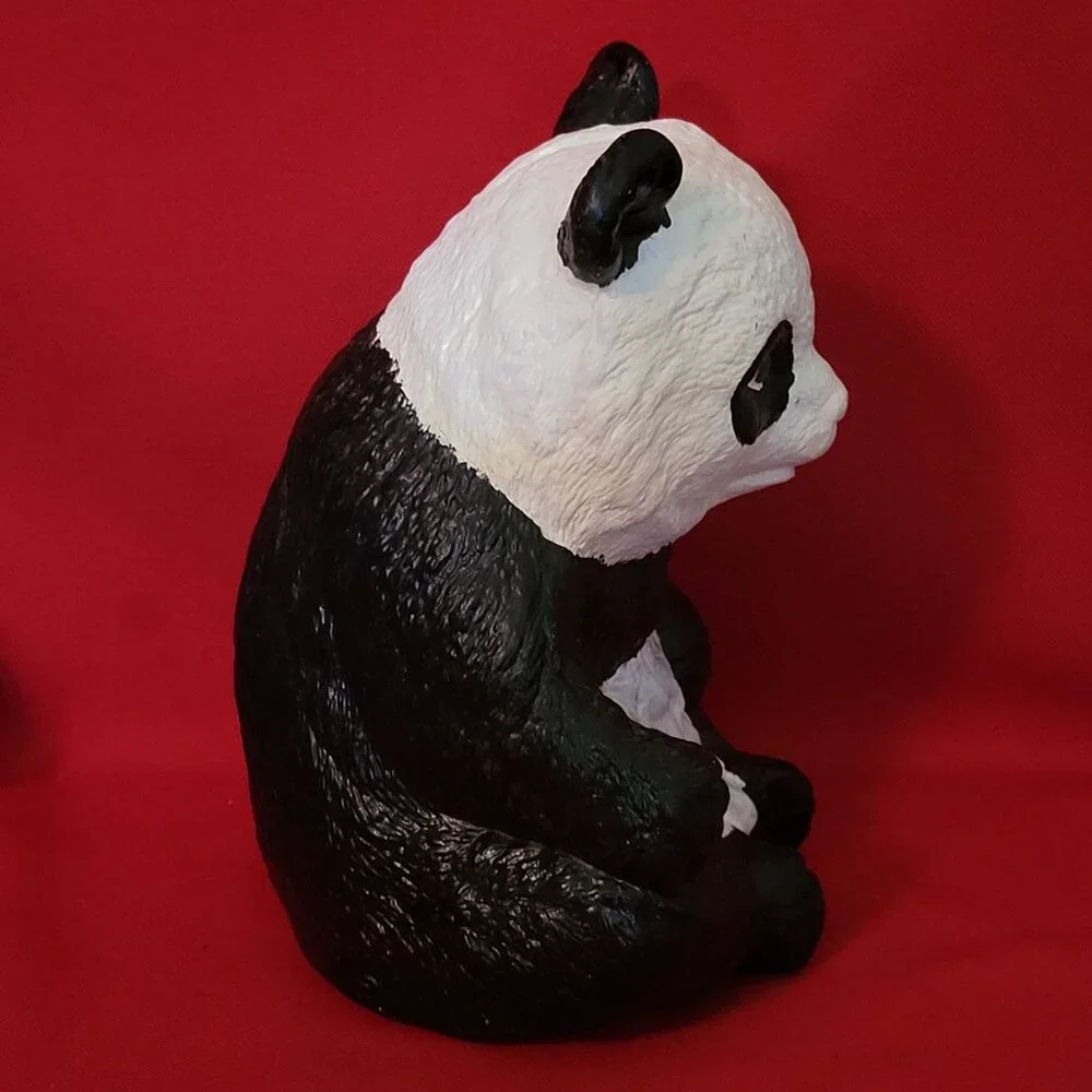 Vintage Panda Bear Piggy Bank Figurine Decor 8 Inch Tall